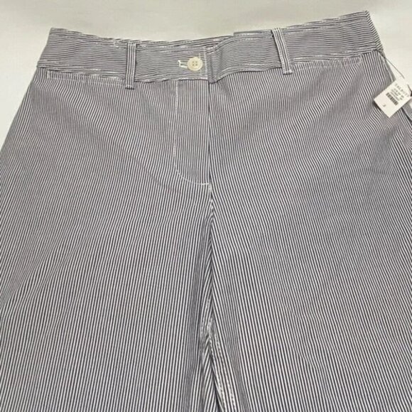 Talbots Women's Size 2 Wide Leg Crop Chino Pant High Waist Blue White Stripe NWT - Picture 14 of 14